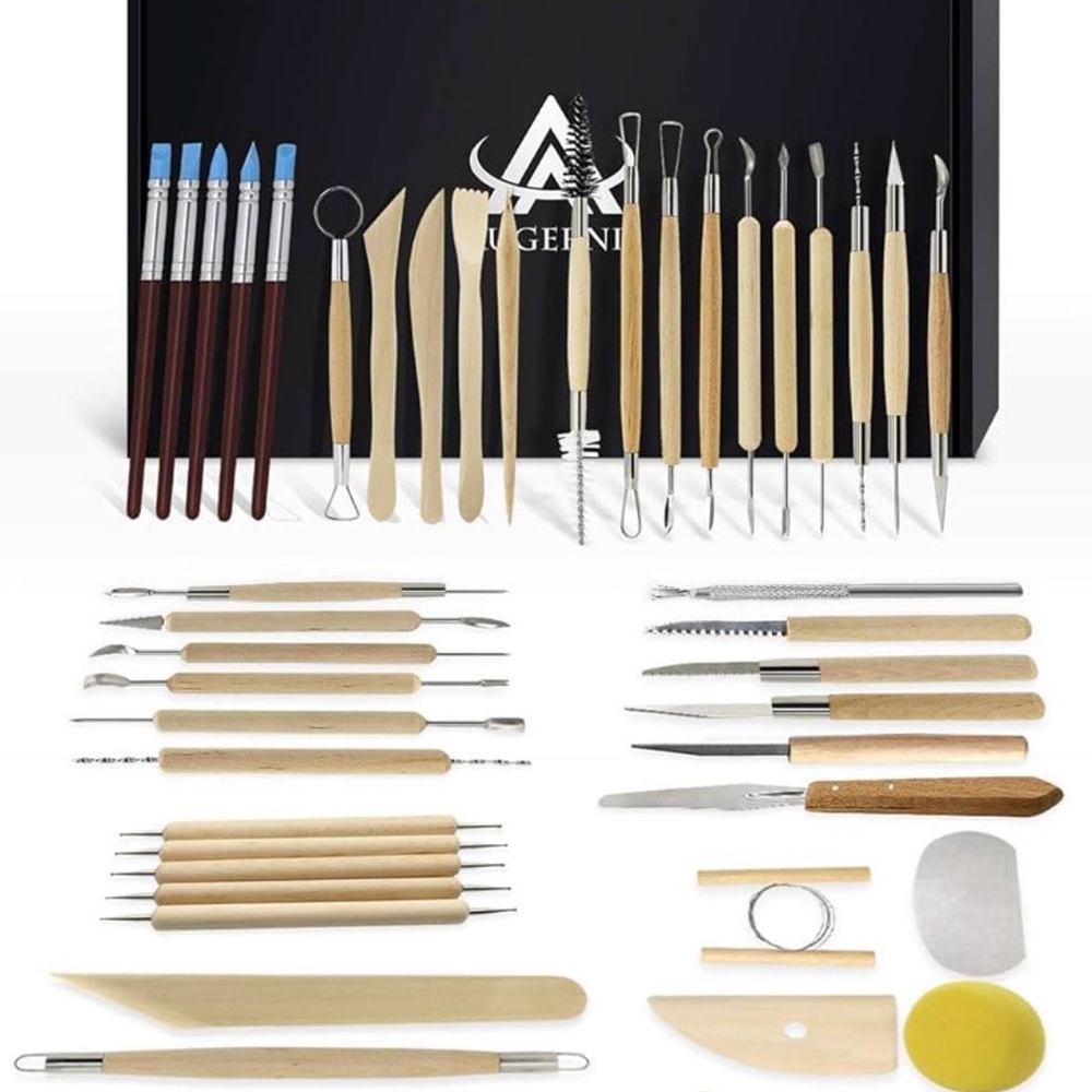 Amazon Ceramic Sculpting Tool Set - Brown and Silver